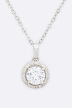 Load image into Gallery viewer, CZ Round Pendant Stainless Steel Necklace
