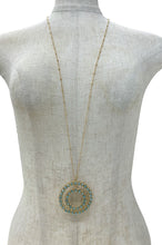 Load image into Gallery viewer, Double Round Beaded Pendant Long Necklace
