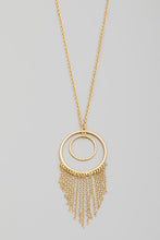 Load image into Gallery viewer, Long Necklace with Circle Tassel Pendant
