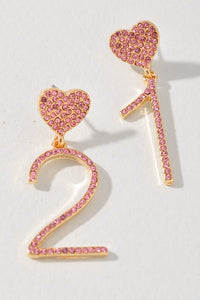 21 Pink Rhinestone Earrings
