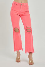 Load image into Gallery viewer, Plus High Rise Distressed Knee Wide Leg Jeans
