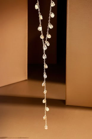 Thin Lariat Chain with Metal Charms