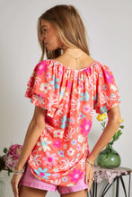 Load image into Gallery viewer, Floral Printed Ruffle Sleeve Top
