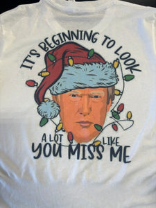 SALE! Trump Christmas Shirt Sleeve Graphic Tee - Size Medium