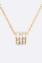 Load image into Gallery viewer, Stainless Steel Necklace with CZ Baguette Roller Charm
