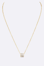 Load image into Gallery viewer, Stainless Steel Necklace with CZ Baguette Roller Charm
