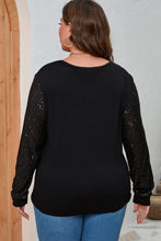 Load image into Gallery viewer, PLUS Sequin Contrast Long Sleeve Top

