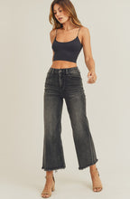 Load image into Gallery viewer, Plus High Rise Frayed Ankle Wide Leg Jeans
