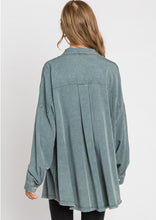 Load image into Gallery viewer, Mineral Wash Long Sleeve Fringe Shirt
