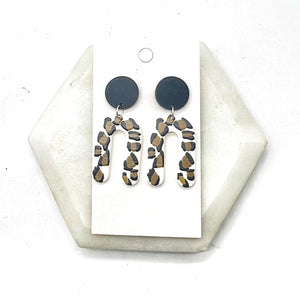 Nude Leopard Arch Acrylic Earrings