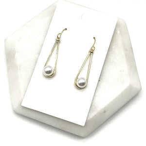 Pearl Gold Teardrop Earrings