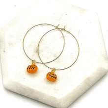 Load image into Gallery viewer, SALE Pumpkin Hoop Earrings
