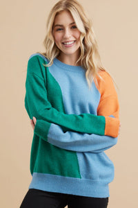 Colorblock Pullover Knit Sweater