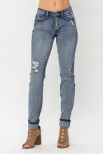 Load image into Gallery viewer, Judy Blue Mid Rise Button Fly Contrast Wash Boyfriend Jeans
