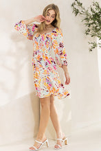 Load image into Gallery viewer, Multi Color Smocked Square Neckline Dress
