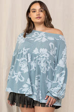 Load image into Gallery viewer, PLUS Sage Floral Babydoll Top
