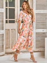 Load image into Gallery viewer, Floral Surplice Midi Dress
