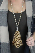Load image into Gallery viewer, Beaded Leopard Tassel Necklace
