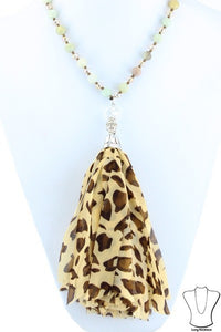Beaded Leopard Tassel Necklace