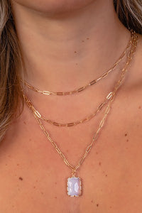 Layered Paper Clip Necklace