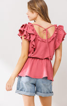 Load image into Gallery viewer, Ruffle Detail Peplum Top
