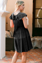 Load image into Gallery viewer, Textured Knit Top and Woven Tiered Skirt Dress
