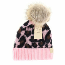 Load image into Gallery viewer, Kids Leopard Pom CC Beanie
