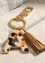 Load image into Gallery viewer, Genuine Leather Initial Letter Key Chain
