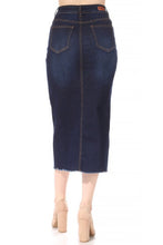 Load image into Gallery viewer, Calf Length Slit Denim Skirt
