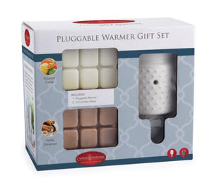 White Hobnail Pluggable Fragrance Warmer Gift Set