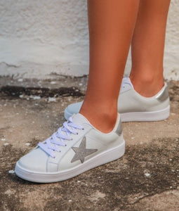 SALE! White Sneakers with Rhinestone Details