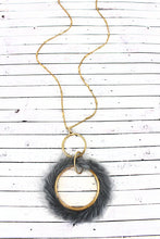 Load image into Gallery viewer, Fur Fringed Hoop Necklace
