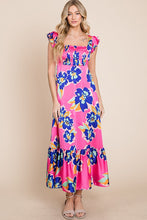 Load image into Gallery viewer, Satin Floral Midi Dress
