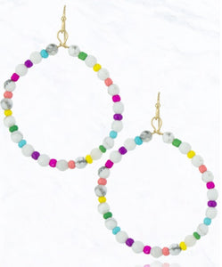 Multi Colored Beaded Earrings