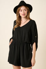 Load image into Gallery viewer, V-Neck Black Woven Romper
