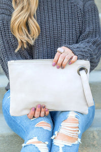 Oversized Solid Color Clutch