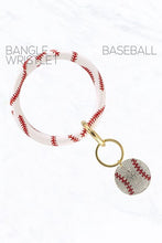Load image into Gallery viewer, Sports Themed Keyring with Rhinestone Charm

