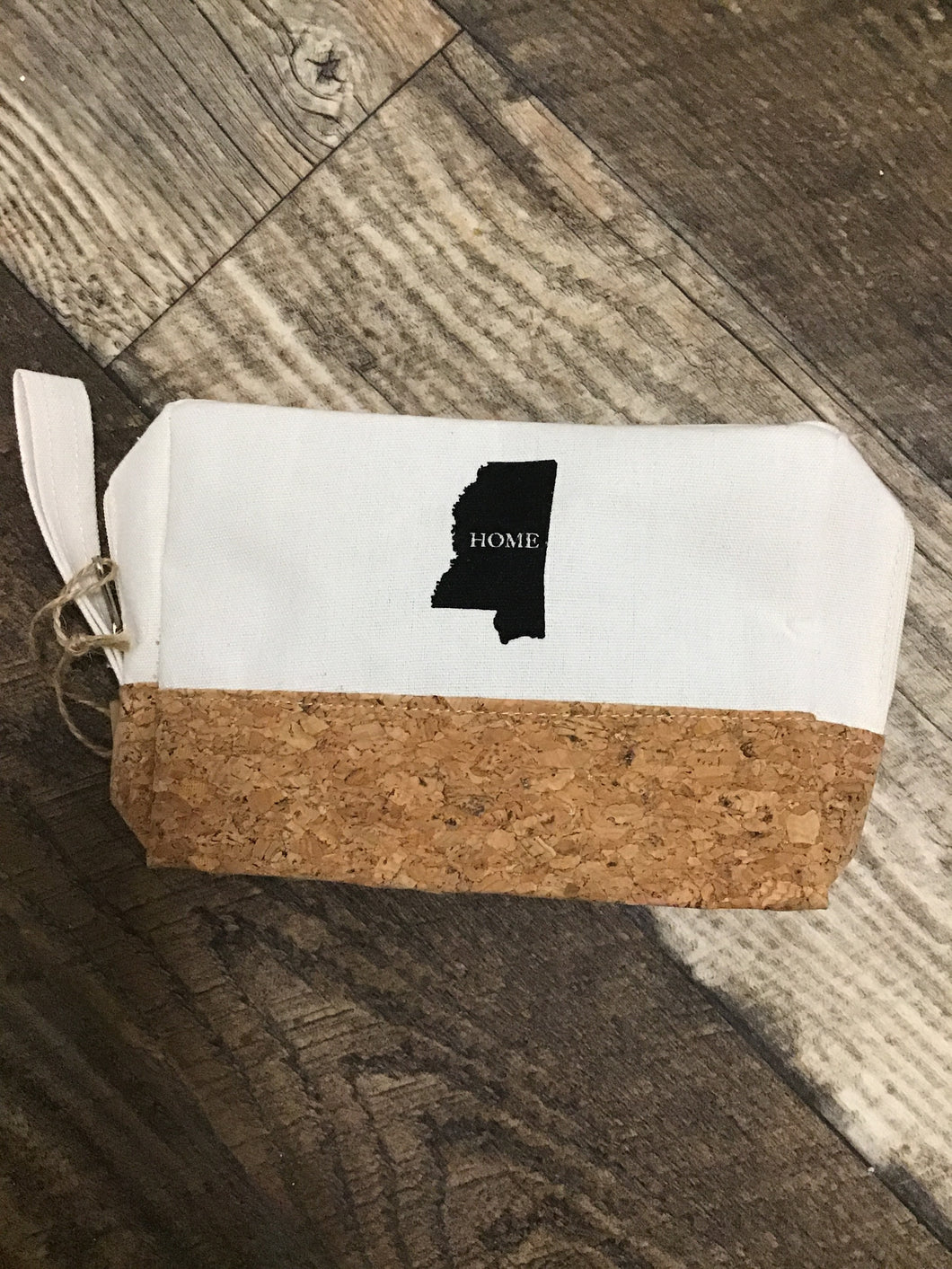 Cork detail Mississippi Home zipper pouch