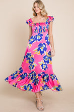 Load image into Gallery viewer, Satin Floral Midi Dress
