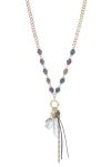 Natural stone bead and crystal necklace
