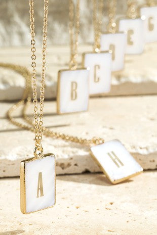Acrylic Rectangle Initial Necklace
