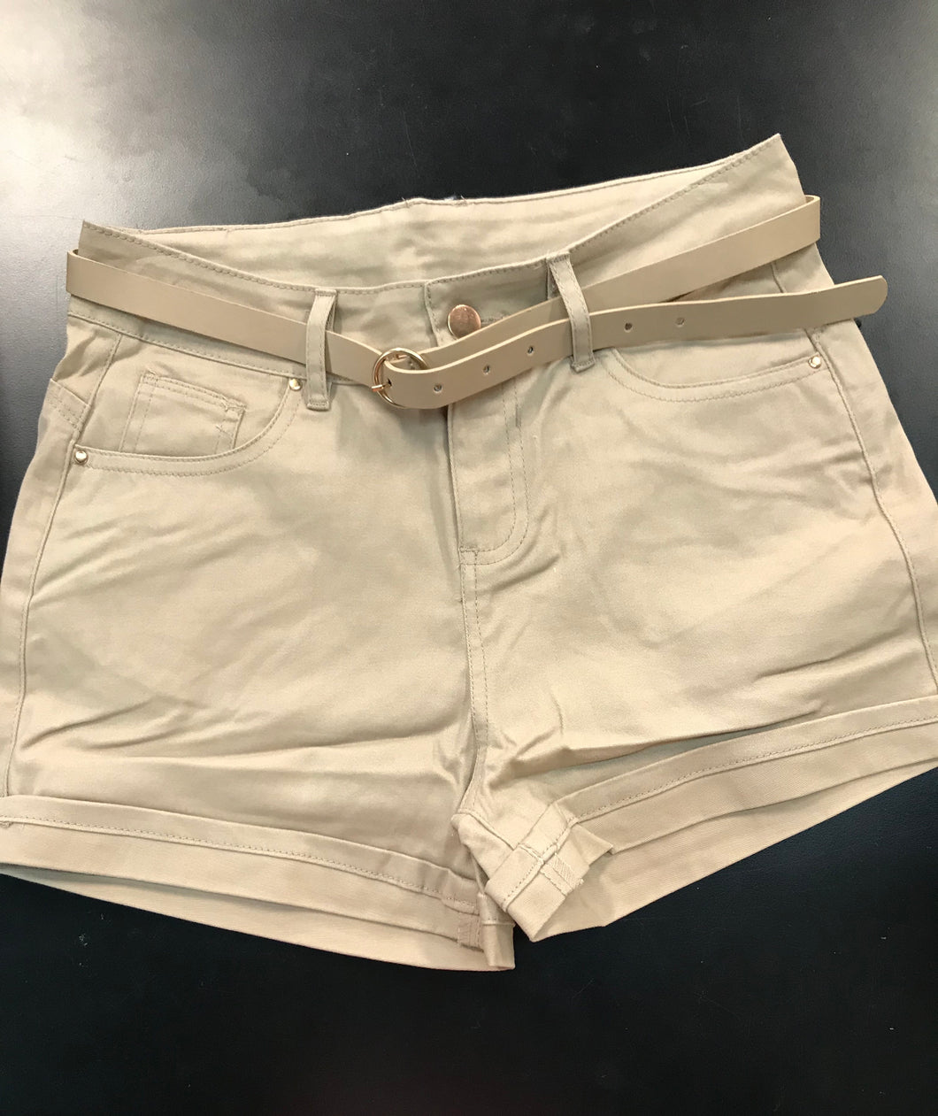 Cuff Pocket Shorts with Belt