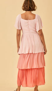 Multi Color Tiered Midi Dress