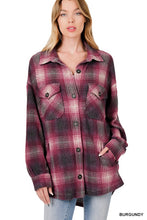 Load image into Gallery viewer, Waffle Plaid Oversized Shacket
