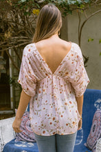 Load image into Gallery viewer, Floral Swiss Dot Chiffon Flowy Top

