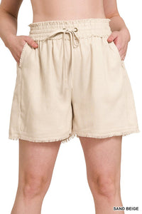 SALE! PLUS Frayed Linen Shorts