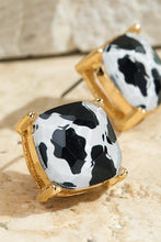 Load image into Gallery viewer, Cow Print Glass Stud Earrings
