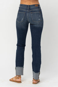 Midrise Cuffed Straight Jeans (Tall Option)