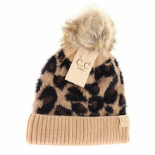 Load image into Gallery viewer, Kids Leopard Pom CC Beanie
