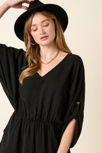 Load image into Gallery viewer, V-Neck Black Woven Romper
